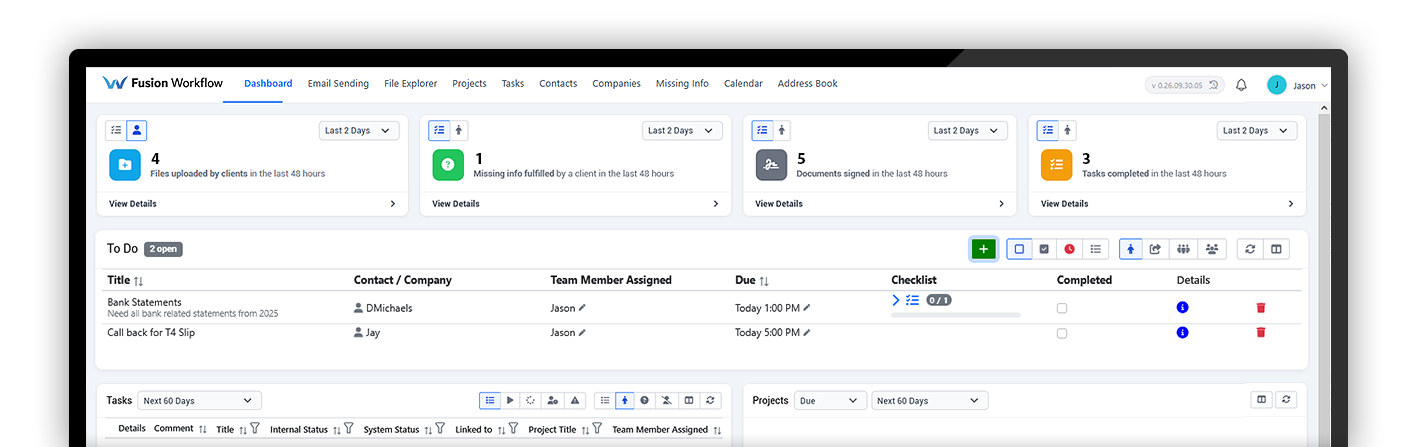 Fusion Workflow Dashboard