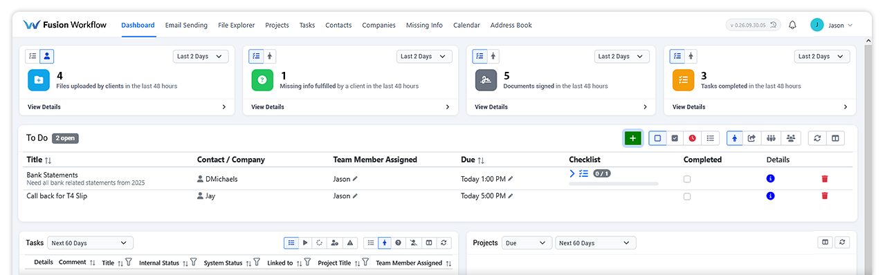 Fusion Workflow Dashboard